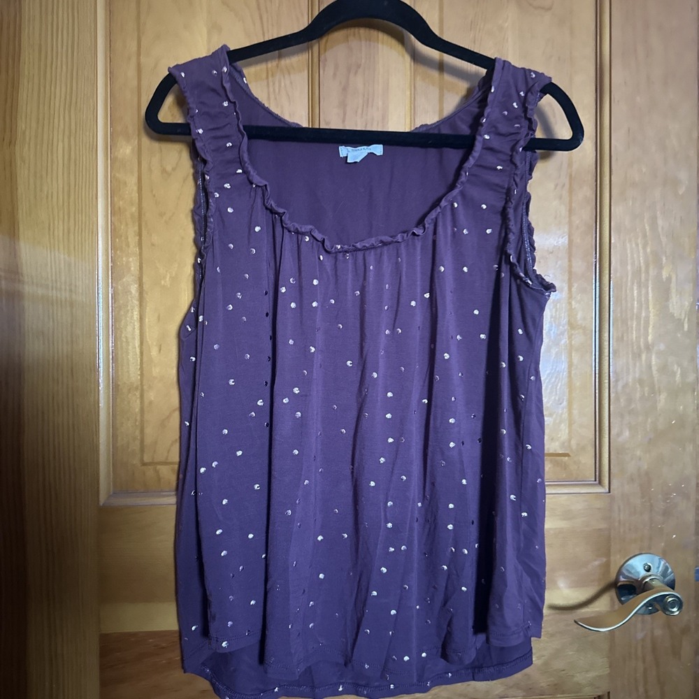 Maurices XL Sleeveless Blouse Women's Burgundy Metallic‎ Speckled EUC